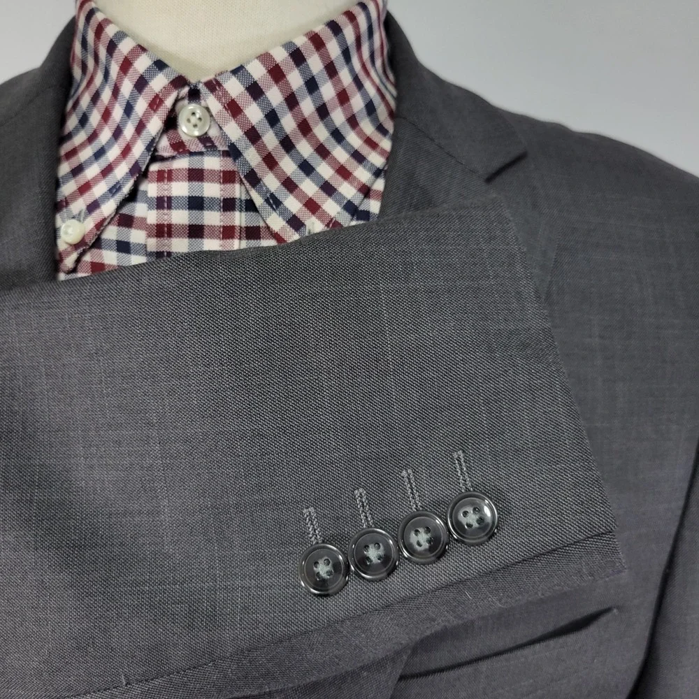 APT.9 Men's Sport Coat Blazer Two Button Gray Poly Blend Premier‎ Flex Slim 42R